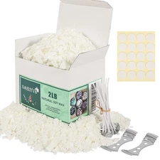 SAEUYVB Natural Soy Candle Wax and Soy Candle Wax for Candle Making - 2 lbs S...