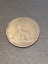 UK 1864 One Penny Victoria Coin