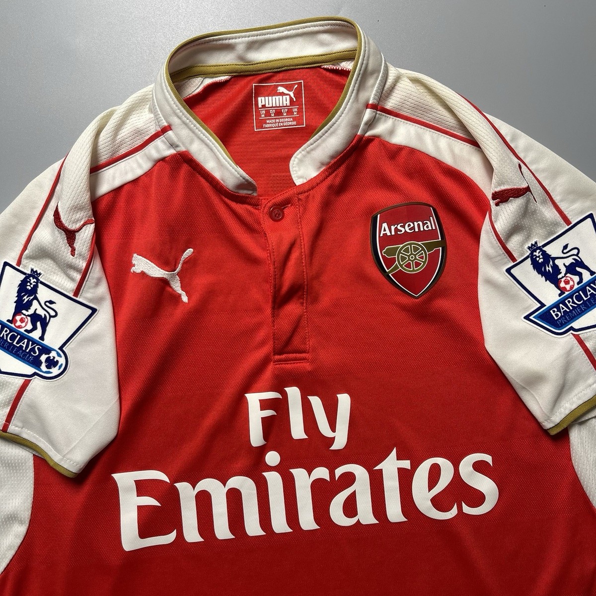 ARSENAL PUMA 2015/2016 FOOTBALL SOCCER HOME JERSEY #11 OZIL SIZE