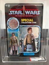 UNPUNCHED AFA 85Y POTF Lando  General Pilot   1985 Kenner Star Wars MOC