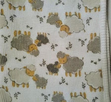 Parent's Choice Thermal Baby Blanket Lambs Sheep Receiving Waffle White Gray