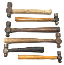 Vintage Ball Peen Hammer Mixed Brands Tru Test Carpenters Lot of 6 Wood Handle