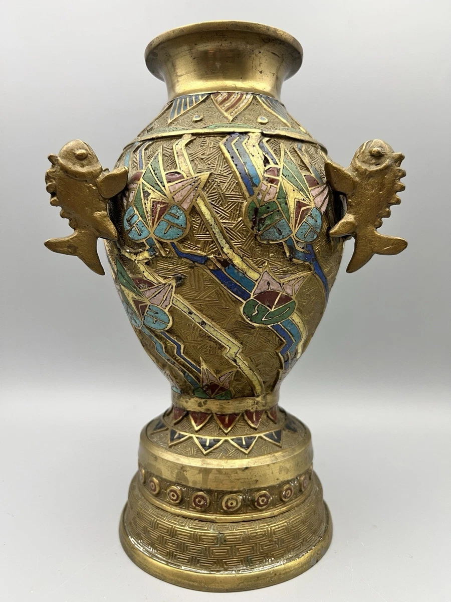 古董黄铜日本花瓶1900-1940 | eBay