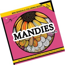 "MANDIES" Vol. 11 Travel Size Mini FLORAL Mandala Coloring Book Satisfying Pa...