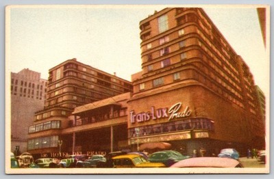 Hotel del Prado Mexico City Art Deco Architecture Vintage Cars Postcard