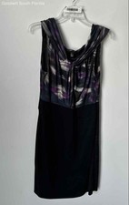 Mango Womens Multicolor Printed Sleeveless Twisted V-Neck Sheath Dress Size L