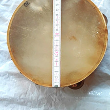 Tamburin 20 cm , Holzrahmen, Metall-Schellen