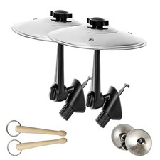 2 Pack Car Cymbal Air Vent, Car Drum Cymbal Air Vent Set with Mini Drum Silver