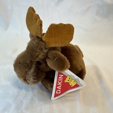Vintage Dakin 1983 Moose 7" Plush Toy Small Mini Stuffed Animal Corduroy Antlers