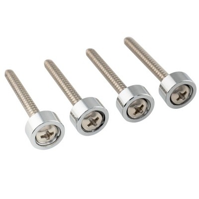 Musiclily Pro 4Pcs Chrome 12mm Steel Guitar Bass Neck Ferrule Joint Bushing Bolt