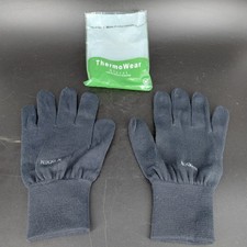 Nikken Gloves Men Size M Black ThermoWear Far Infrared Knit Winter Work 1858 NEW