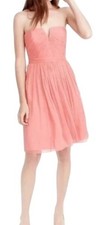 J. Crew Nadia Bridesmaid Pink Strapless Dress Size 2 100% Silk Bodice Lining NWT
