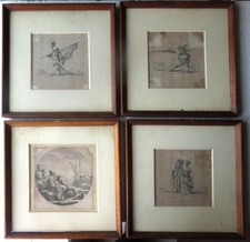 CV579 Quattro piccole incisioni ad acquaforte  di Stefano della Bella