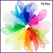 10pcs/12pcs New Style Square Juggling Silk Dance Scarves Magic Tricks
