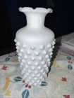 vintage hobnail white milk glass vase