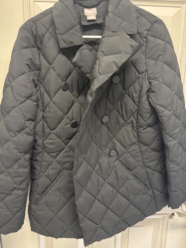 Casaco feminino Chico’s acolchoado peito duplo - Tamanho 0 / P - Imagem 2 de 4