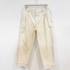 Madewell Pleated Straight Chino Pants Tapered Office Work Preppy Cream Beige 12