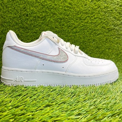 Nike Air Force 1 '07 3M Mens Size 8 White Gray Athletic Lifestyle Shoes Sneakers