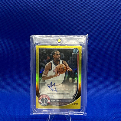 Topps 2025-26 Bowman Chrome Autographs Alexandre Sarr Wizards Auto 49/75 #BCA-AS