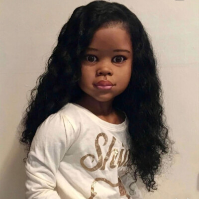46'' Reborn Doll Kits Unfinished Black Skin Part Toddler Girl Curly Hair DIY Gift
