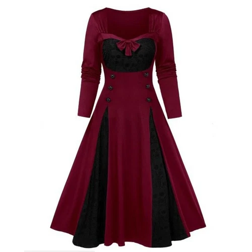 Halloween Womens Medieval Gothic Witch Renaissance Dress Adult Cosplay Costume - Picture 14 of 82