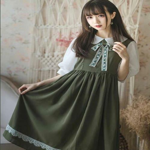 Mode Damen Schleife Sommer Mädchen süß Lolita Freizeit Party Kleid b59 - Bild 4 von 8