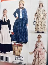 Simplicity 3725 Andrea Schewe Colonial Prairie Pilgrim Dress Bonnet SZ 7-14 FF