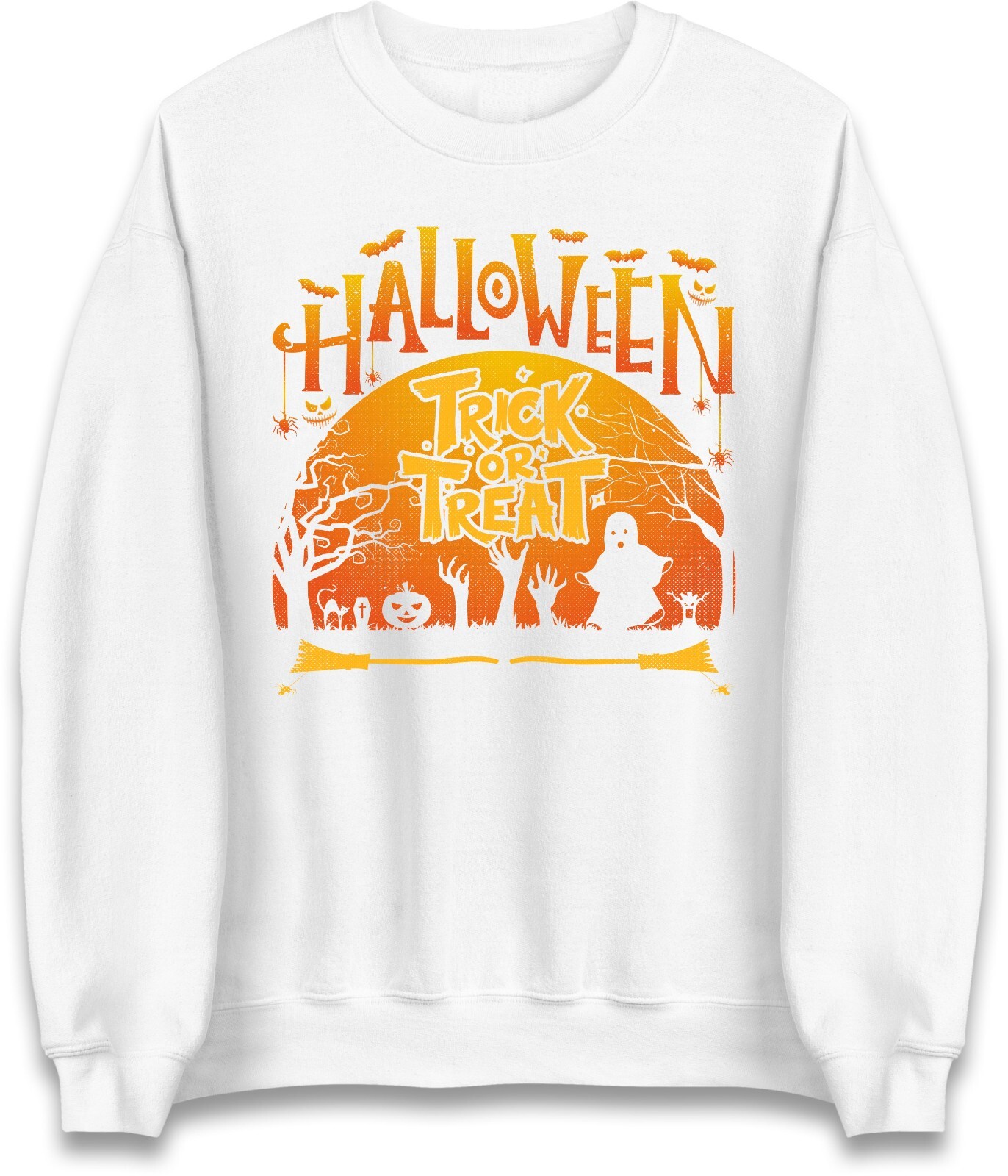 Halloween Trick or Treat Pumpkin Design Sweatshirt,Halloween Night Party Gift