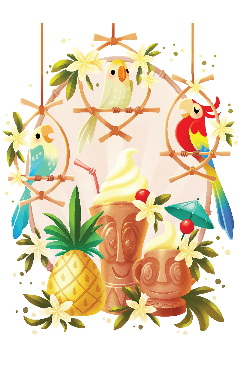 Disney Enchanted Tiki Room Birds Art Print 13x19 Satin Finish Poster