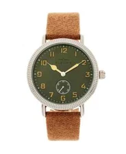 ELEVON Men's Northrop Genuine Brown Leather Strap Quartz Watch 42mm