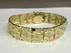 14k Yellow Gold Finish Handmade Adorable Men's Nugget Bracelet 8.5" Inch