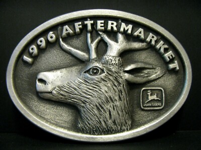John Deere Deer 1996 Aftermarket Expo Pewter Belt Buckle Limited Ed Spec Cast jd