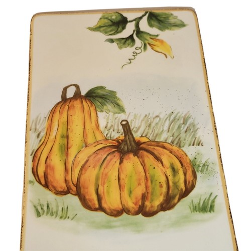 Ceramic Pumpkin Cutting Board Fall Harvest Cheese Tray Bread Plate Decor Maxcera - Picture 4 of 9