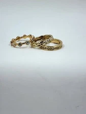 Avon Enchanted 3 Piece Stackable Ring Set Goldtone Size 6