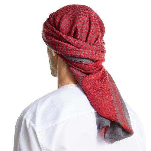 Muslim Men Plaid Print Headscarf Arab Shemagh Dubai Turban Cap Middle East Shawl - Picture 27 of 37