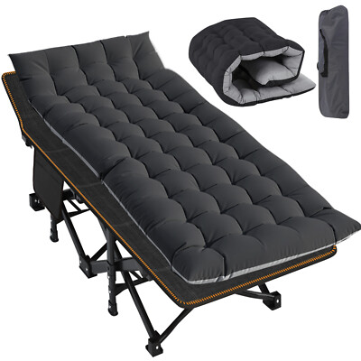 NAIZEA Folding Camping Cot Bed Oversized XXL / Standard Bed Cots With Mattress