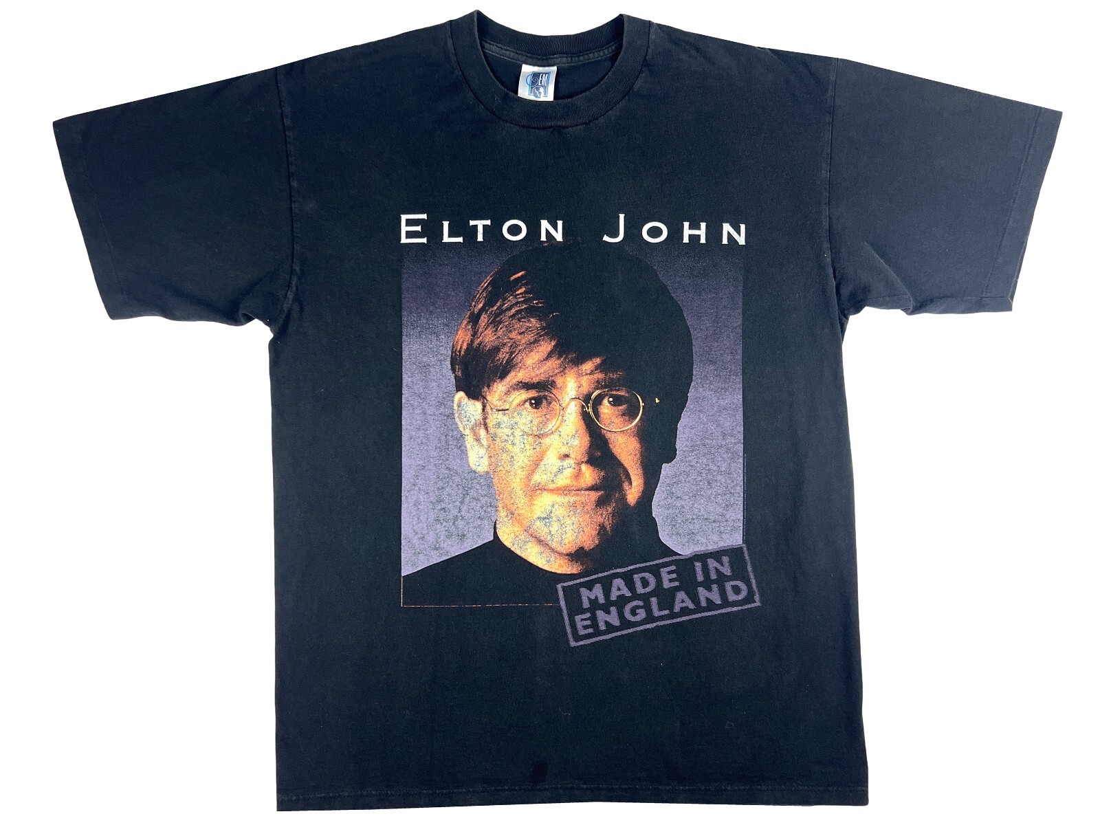 Vintage Elton John 'Made in England' Tour Black T-Shirt 1995 Singer 90s GEM XL