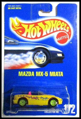 Hot Wheels Yellow Mazda MX-5 Miata #172 package Issues