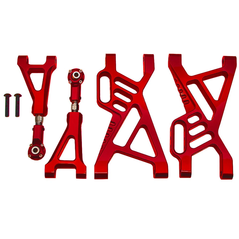 Alloy CNC Rear Suspension A-Arm Set Red fit 1/5 HPI BAJA RV KM 5B 5T 5SC - Image 2 of 2