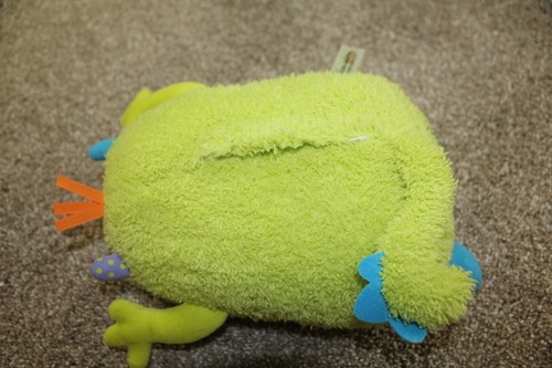 Sassy Giggle Monster Plush Baby Infant Stuffed Toy 10" Green Blue Sounds Work - Picture 4 of 6