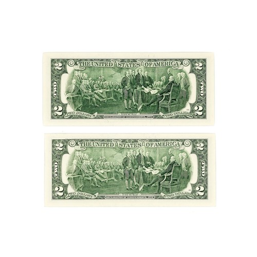 1 set of 2 diff. districts USA 2 Dollars 1995-2017 xf-au - Picture 2 of 2