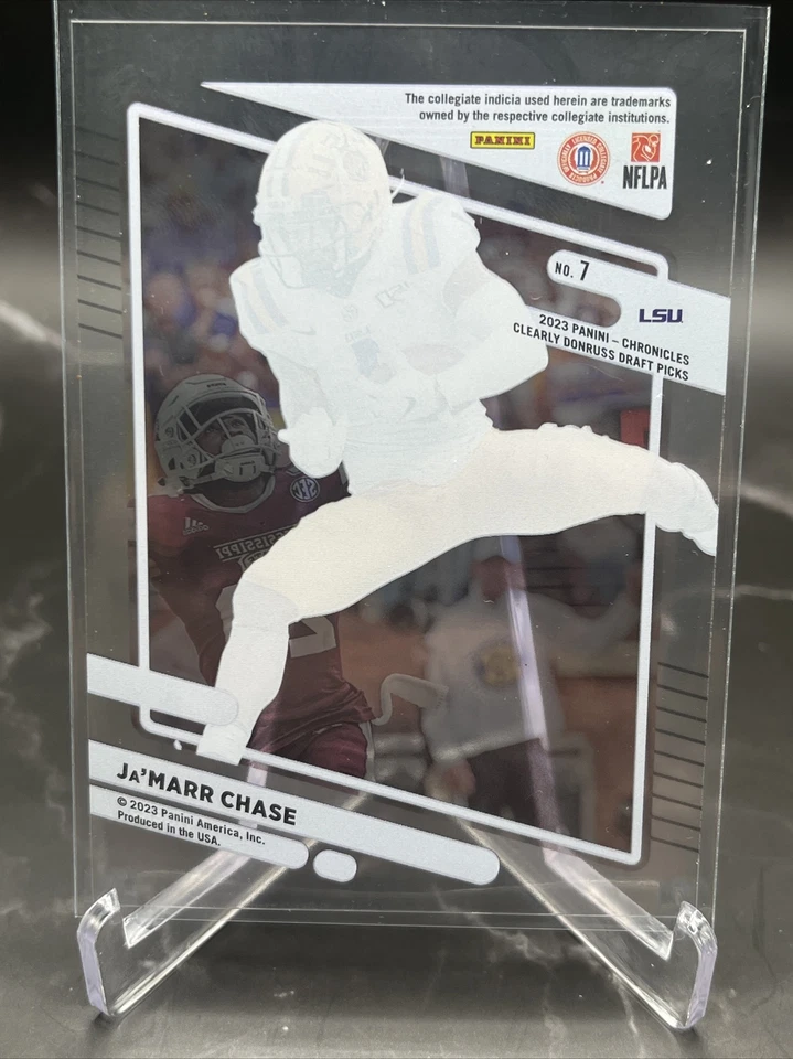 2023 Chronicles Clearly Donruss Ja’mar Chase Mint/Near Mint - LSU Tigers Vikings - Image 2 of 2