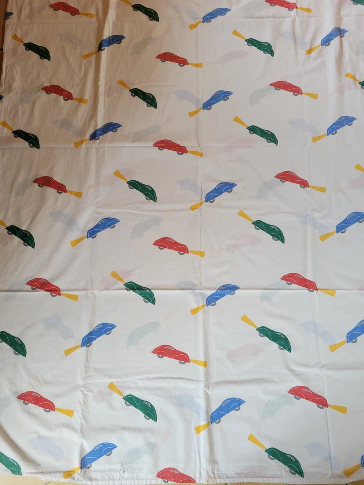 VINTAGE HOUSSE DE COUETTE + TAIE OREILLER VOITURE LIT ENFANT GARÇON  - Photo 4/4