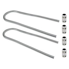 44 Inch Long Flexible Stainless Steel Heater Hose W Polished Aluminum Ends