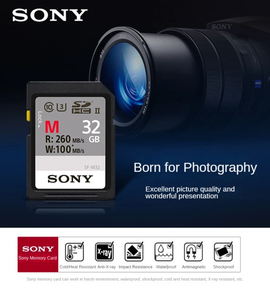Sony SD Card 32g Camera Memory Card SF-M32 UHS-II High Speed 4K Micro SLR - Image 4 of 4