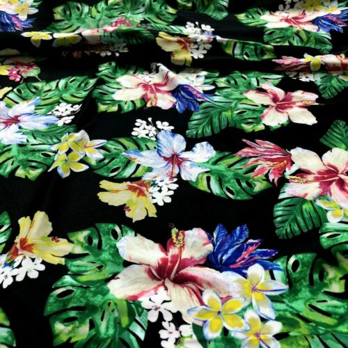 Swimwear Fabric Spandex Stretch Nylon / Neon Tahitian Cayennes Print By Yard - Picture 1 of 5