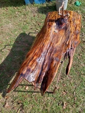 One of a Kind! REAL Ancient Sinker Cypress Rustic Bath Vanity Wood Slab w/Faucet