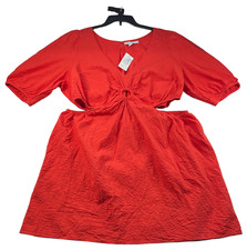 And Now This Mini Dress Womens Plus Size 2X Red Keyhole Cutout Sides New