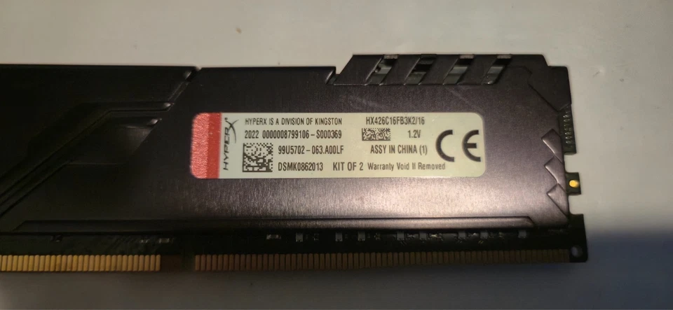 2x 8GB - HyperX Fury HX426C16FB3/8 16GB DDR4-2666 RAM Modules - Used - Working - Image 4 of 4