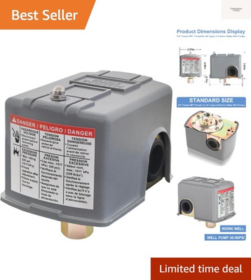 #ad Water Pressure Switch 30 50 PSI Well Pump Pressure Switch Auto Electrical Con... $19.99